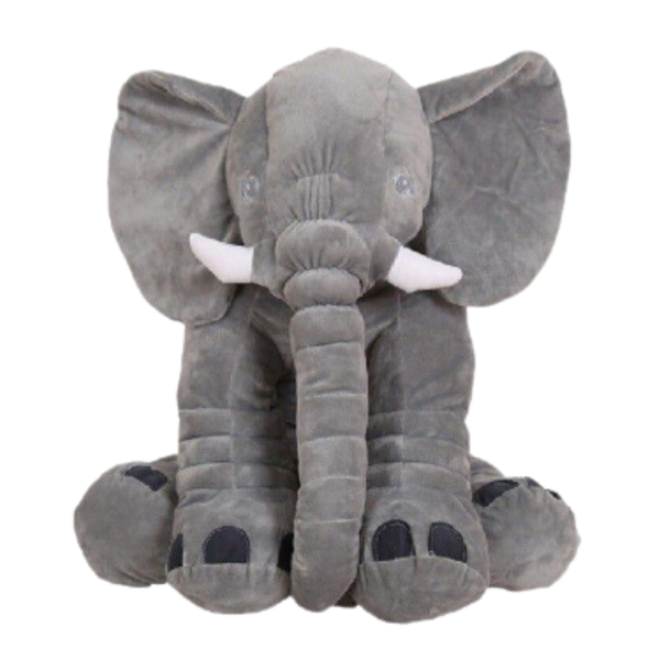 Stuffed Elephant Plush Pillow - Grey