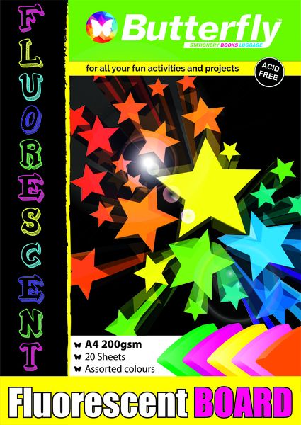 Butterfly Project Board Pad - Fluorescent A4 20 Sheets