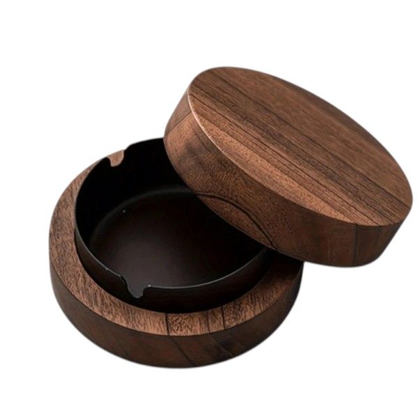 Minimalist Covered Ashtray With Removable Inner Tray - Multicolor