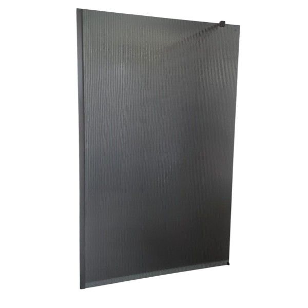 Fluted Shower Screen Euro Grey Black 1200W