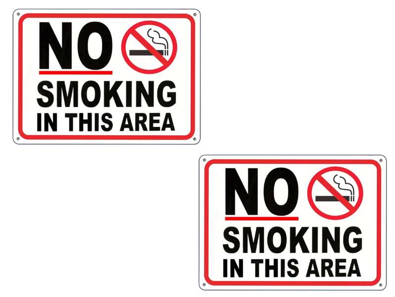 NO SMOKING IN THIS AREA Metal Sign - 2 PACK