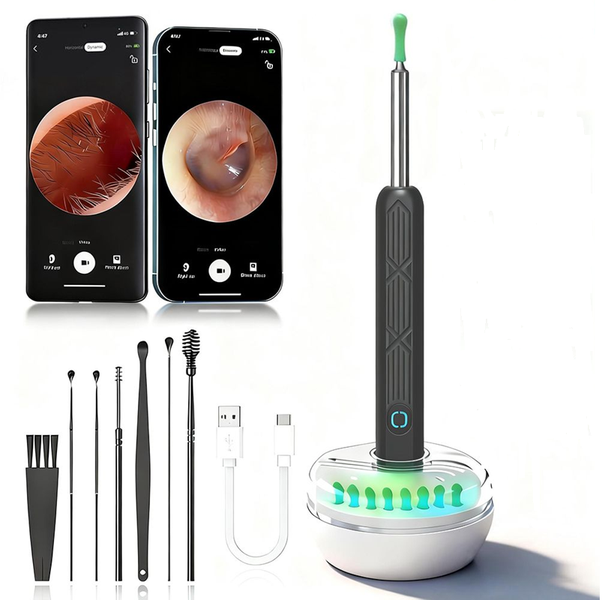 Ear Wax Removal, Rechargeable Ear Spoon Cover Storage Compartment
