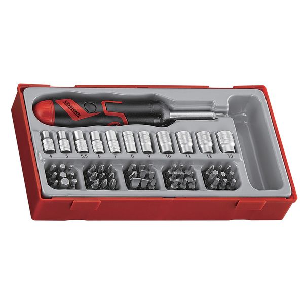 TengTools - 64 Piece Angled Ratcheting Screwdriver Socket Set - TTMDRT64