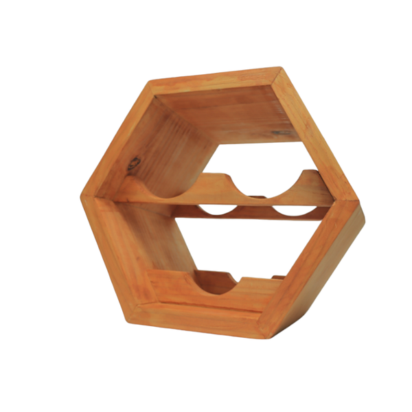 Brown Tabletop Wine Holder image
