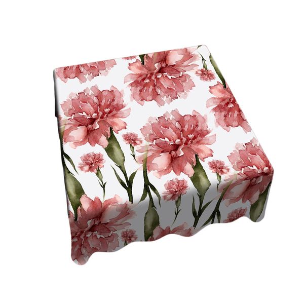 Duskie Red Flowers Square Tablecloth by Mark van Vuuren