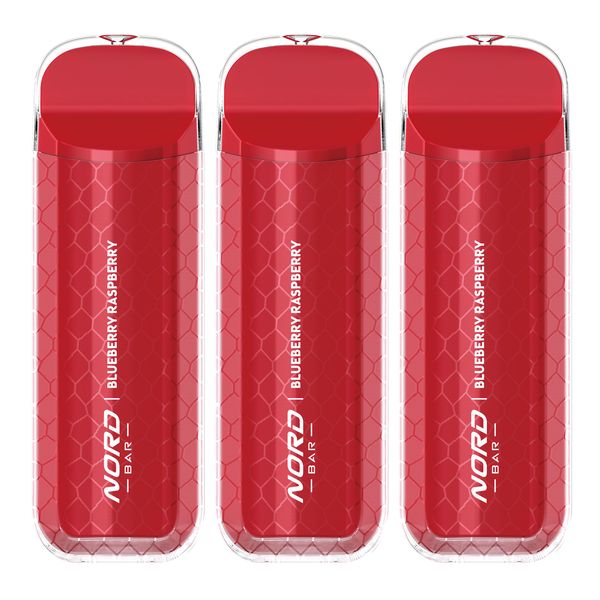 Nord Bar Rechargeable Disposable Vape-4000 Puffs-Blueberry Raspberry - 3 Pack