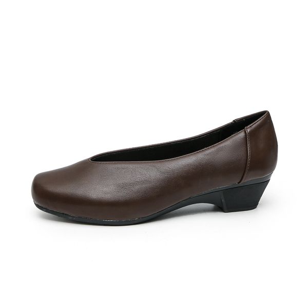 TTP - Simplistic Slip On Square Toe Loe Heels JSF28