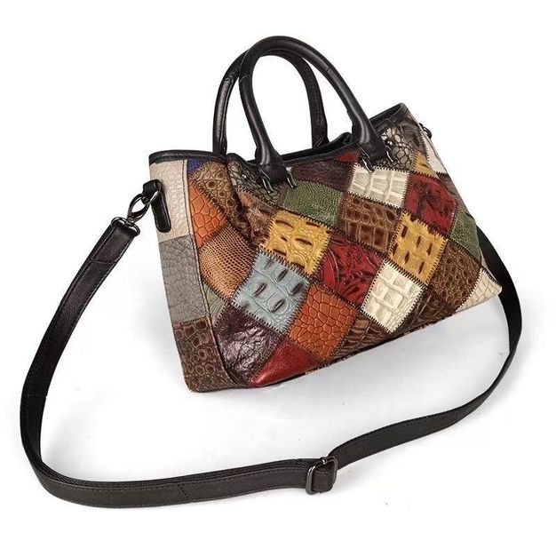 Bohemian Style Handmade Genuine Leather Handbag Women's Crossbody Handbag