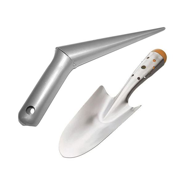 Galvanized Garden Trowel + Bulb Dibber Combo