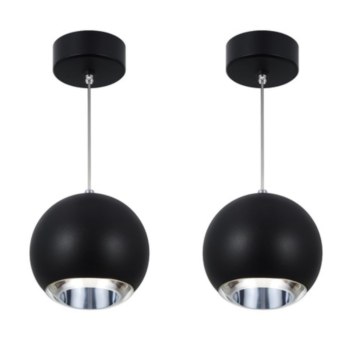 Ecomlight Modern Black Pendant Light |7W GU10 4000K | Sand Black -2Pack
