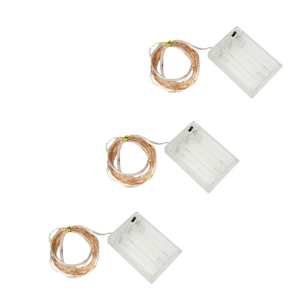 Battery Operated Copper Wire Fairy Light - 5m Warm White Pack of 3