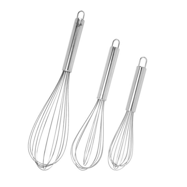 ALANES 3 Packs Stainless Steel Balloon Whisk Egg Beater for Kitchen