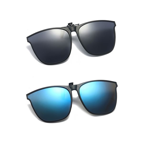 2 Pieces Polarized Clip-On Sunglasses, Men's UV400 Sunglasses Anti-Glare