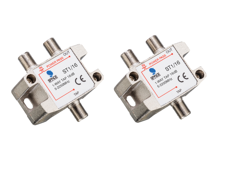Space TV Satellite IF Tap - 1 Way - 16db (5 – 2250MHz) - 2 Pack