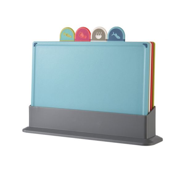 Kitchen Plastic Cutting Board Set Chopping Boards 4-Piece Colored Cutting Mats