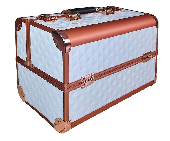 Professional Lockable Cosmetic Makeup Case – Glamorous Black and Rose Gold