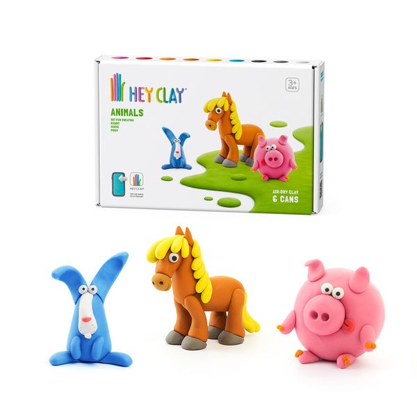 Hey Clay: Modelling Air-Dry Clay with Interactive App: Piggy, Horse, Rabbit