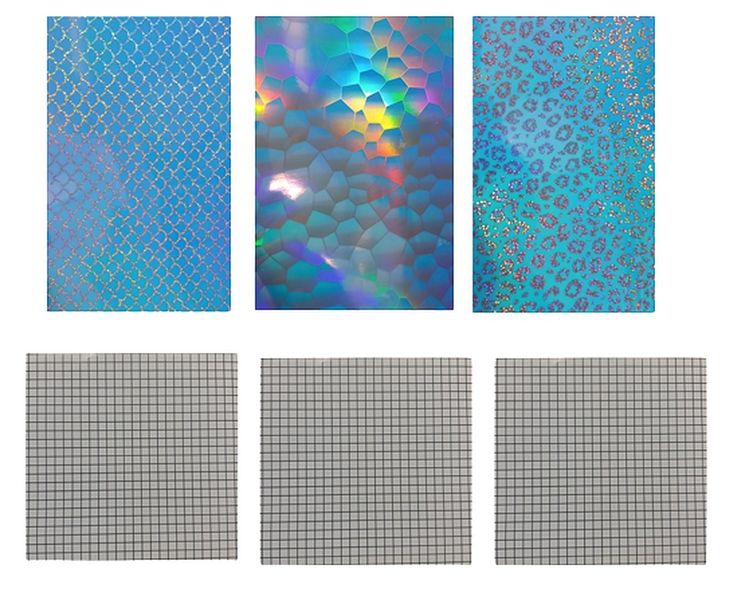 Vivid Colours Holographic Semi Clear Sticker Vinyl Perm 3pc+3pc 30x30cm