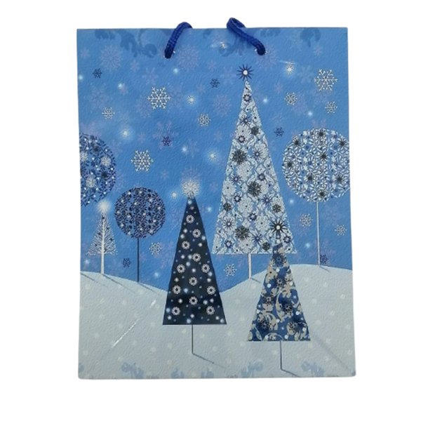 Blue Christmas Theme Gift Bags - Pack of 10