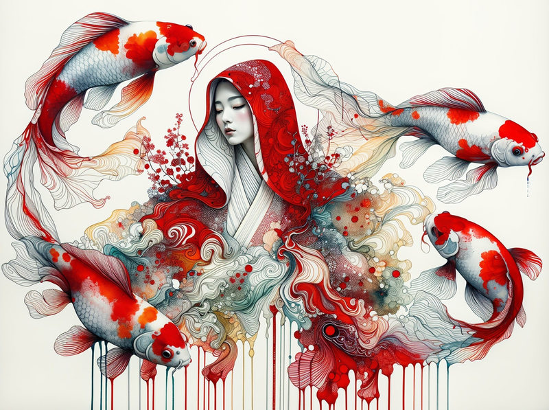 Canvas Wall Art Home Decor - Geisha Harmony