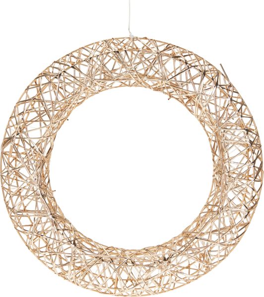 Champagne Gold Wreath With Warm White LED - Elegant Holiday Accent