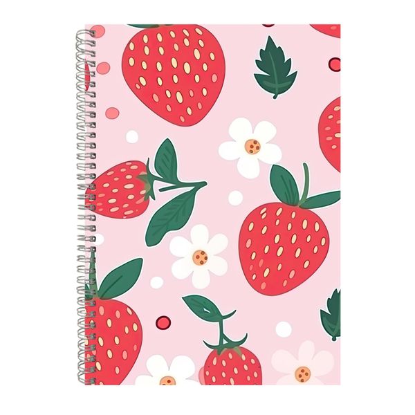 Strawberry A4 Notebook Spiral Lined Back To School Graphic Notepad Gift 252