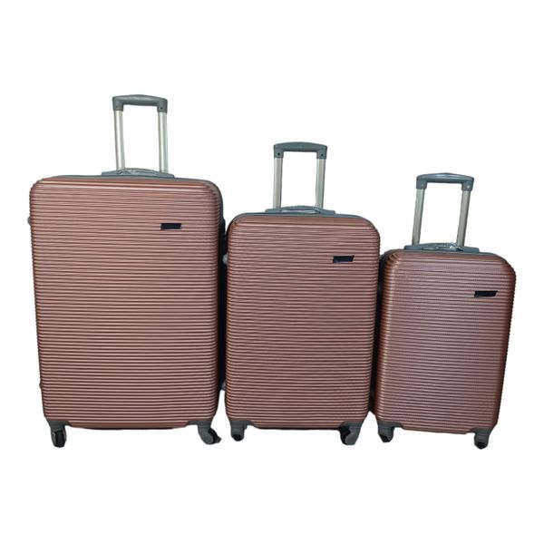 3 Piece Hard Outer Shell Luggage Set - Pink