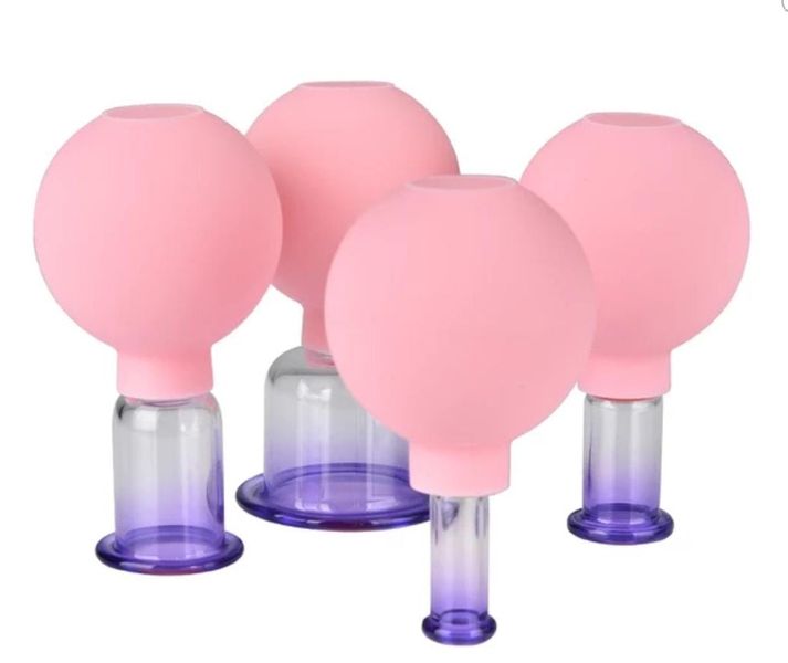Silicone Vacuum Cupping Glass Massage Body Cups- 4 Piece