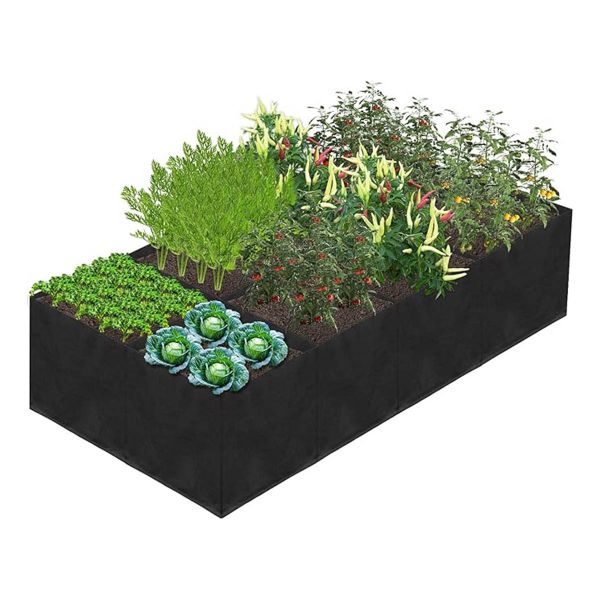 Fabric Raised Garden Bed, Large Garden Grow Bag Outdoor 8 Grids Planter Box
