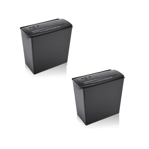 5 Sheet Shredder Strip Cut Paper Shredder with 10L Bin-Black-2pack