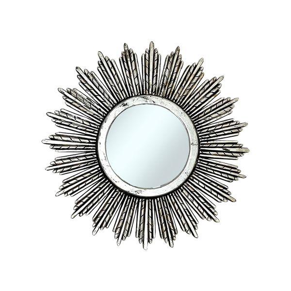 Trento Round Mirror Silver Antique