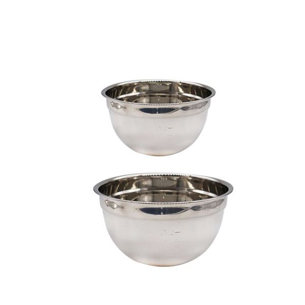 Stainless Steel Deep Dish Mixing Bowl - 14cm and 16cm - Set of 2