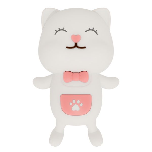 Sleepy Cat LED Night Light - 30-Min Timer, 3 Warm Lights, Tap &amp; Play