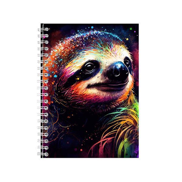 Neon Sloth Notebook Animal Gift Idea Notepad Pad 75