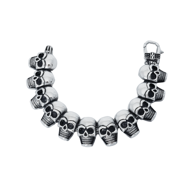 High-Grade Stainless Steel Skull Link Bracelet - Fearless &amp; Unforgettable