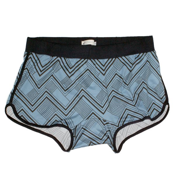 Nucleus Mens Boxer Briefs in Retro Blue Print