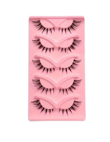 5 Pairs of Wispy False Lashes - Natural Black
