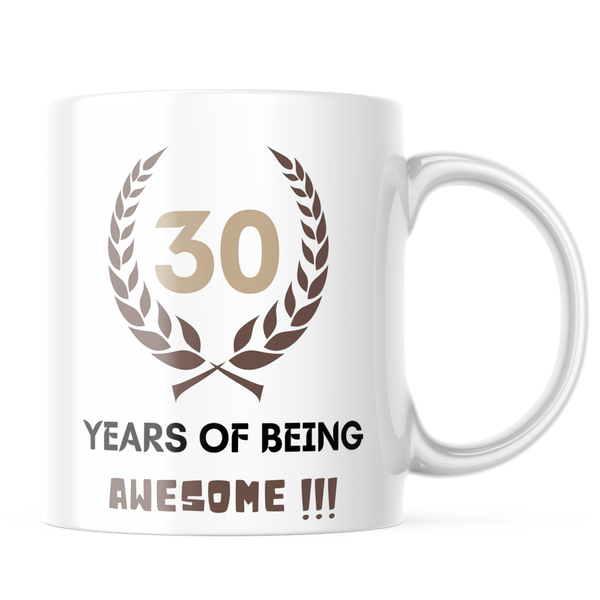 Ceramic 30 years of being Awesome Mug - White - 11 OZ