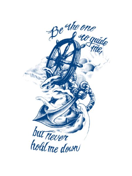 Tattoo - Waterproof High Quality Skin Safe - Anchor With Quote - GZ-162