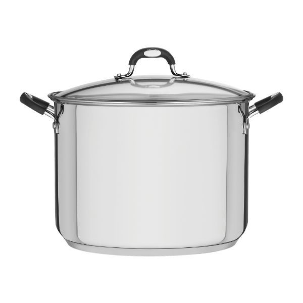 Tramontina Tri-Ply Stainless Steel 30cm, 15.4L Stock Pot with Glass Lid