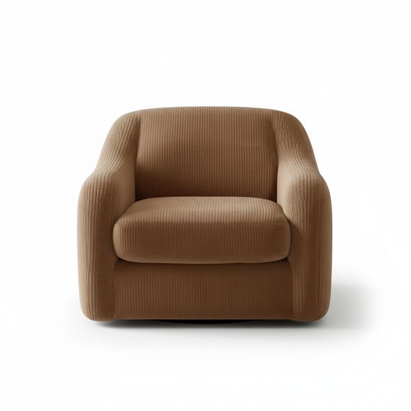 Mala Occasional Chair - Modern Corduroy Swivel Accent Armchair