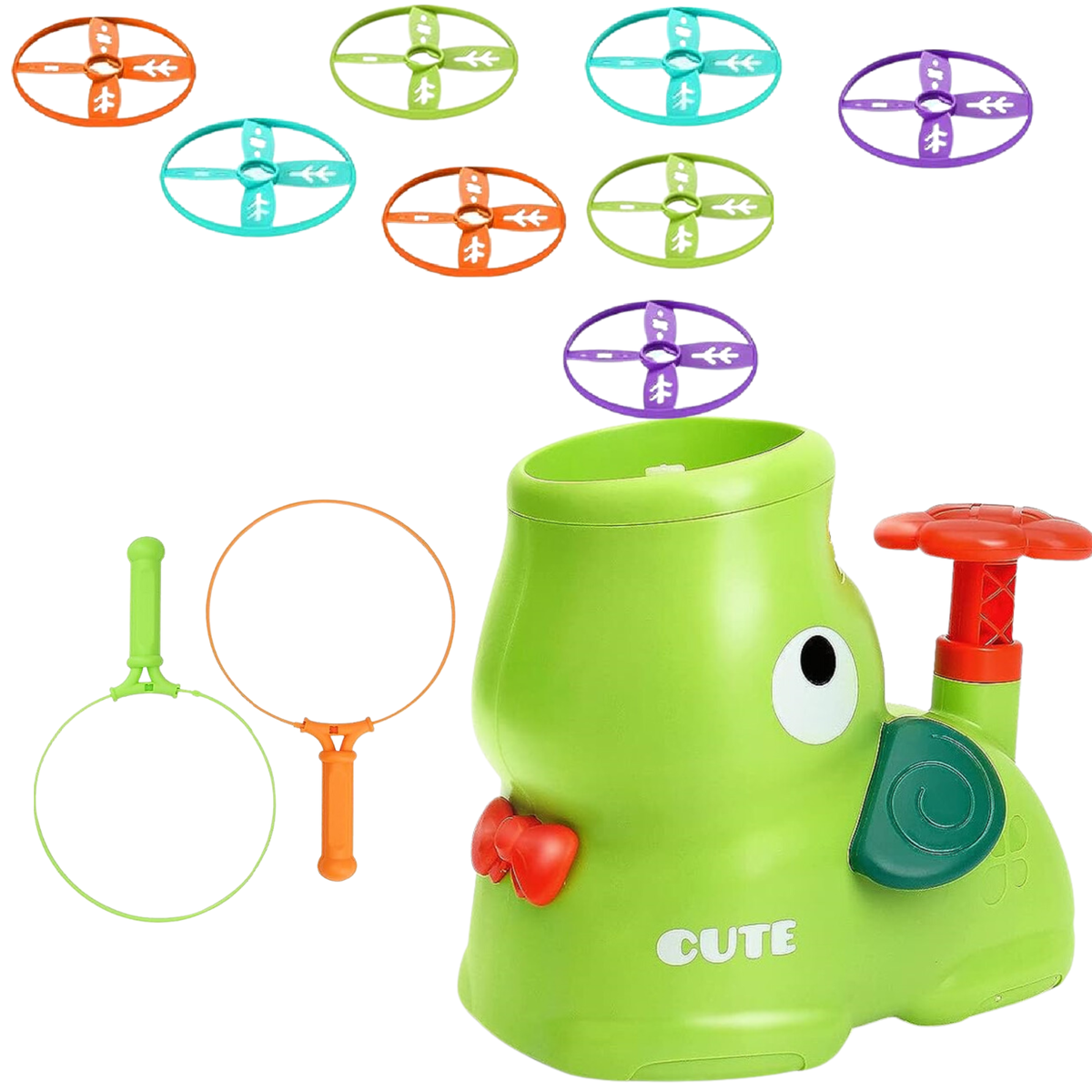 Elephant Butterfly Catching Toy, Flying Disc Rocket Launcher, Outdoor