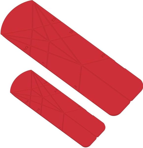 2 Flat 3-in-1 Folding Measuring Spoons Red
