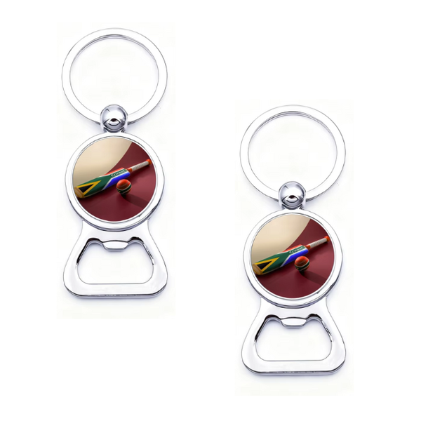 2PK Cricket South Africa 2 in 1 Bottle Opener and Keyring Novelty Gift