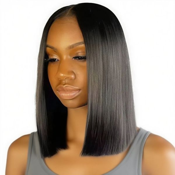 14inch Vietnamese Human Hair Frontal Bob Straight Weave Wig-Golden Perfect