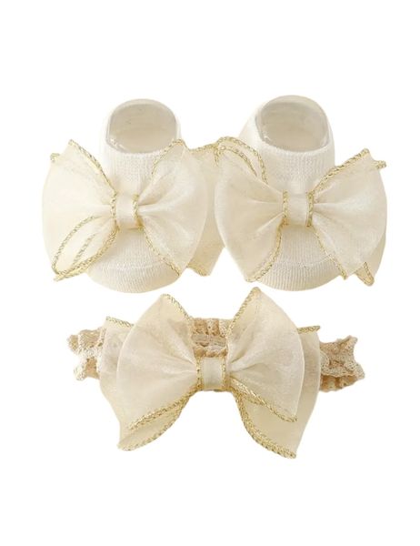 Lace Knot Ankle Socks And Hairband