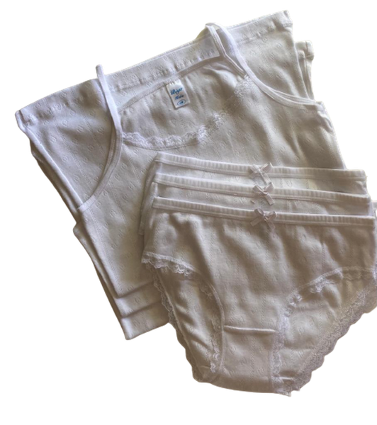 Girls White Underwear Sets