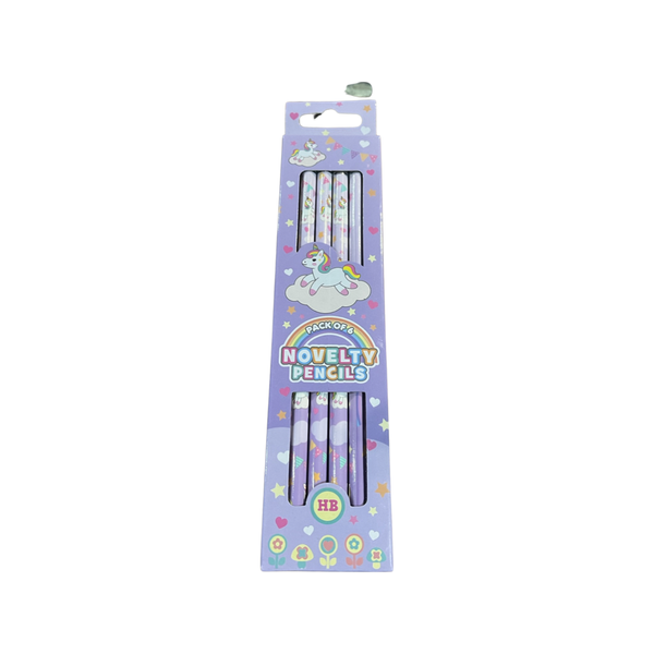 Novelty Pencils pack of 6 Unicorn