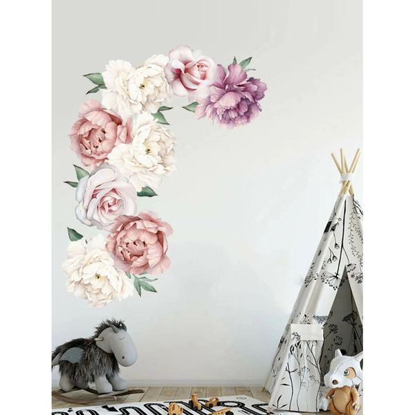 Water Colour Flower Print Wall Stickers