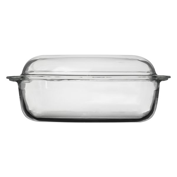 Consol Cordoba Rectangular Glass Casserole with Lid, 4.5 L